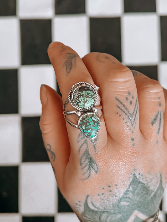 Chunky Double Turquoise Ring (11)