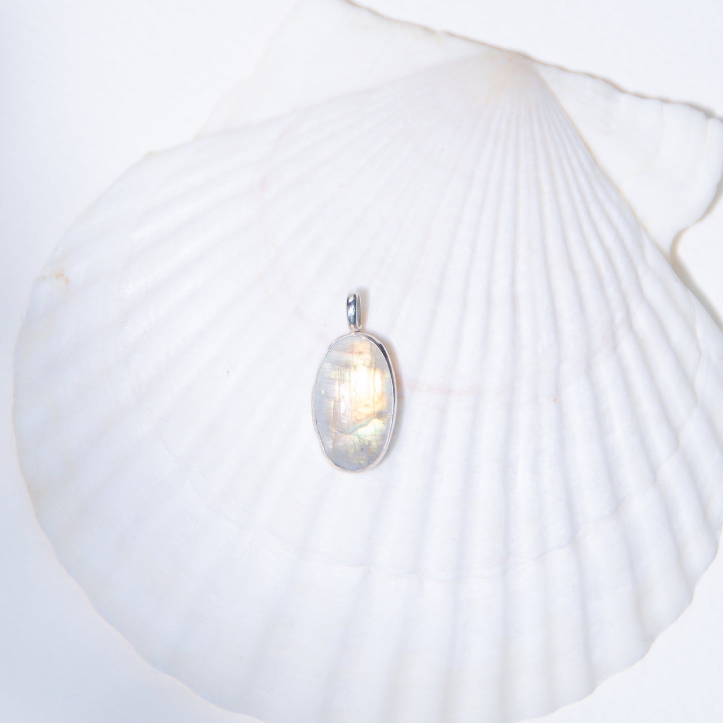 Rainbow Moonstone Charm Pendant