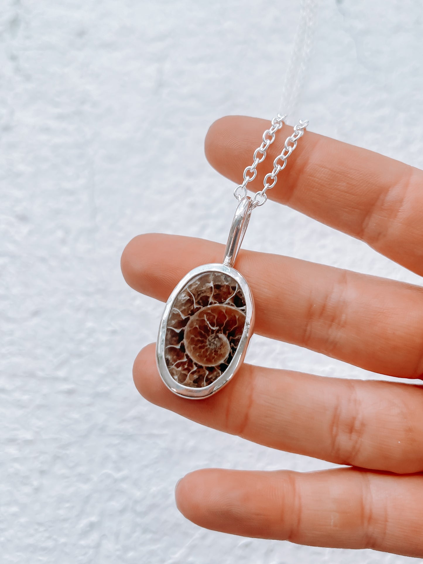 Oval Ammonite Necklace