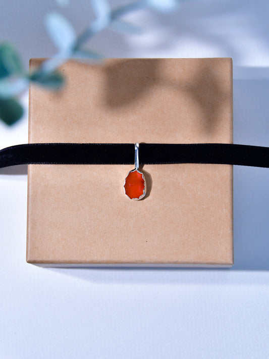 Carnelian Velvet Choker