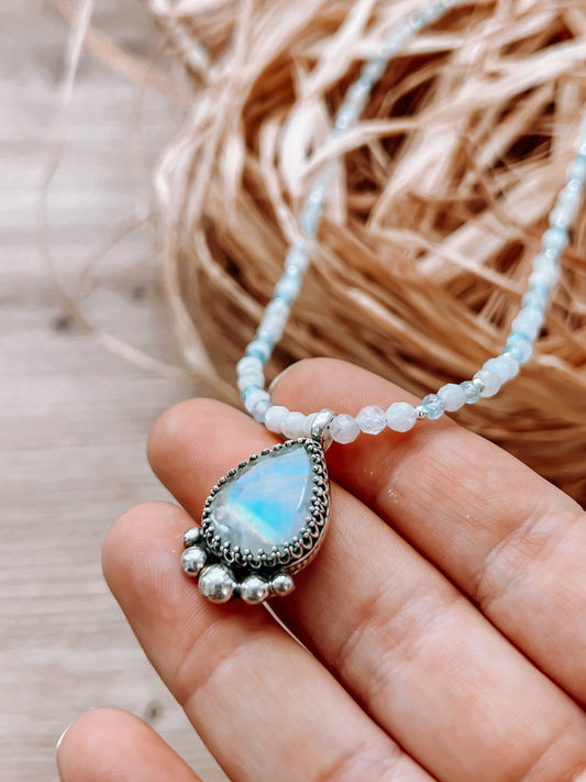 Moonstone & Aquamarine Necklace