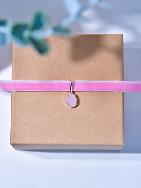 Rose Quartz Velvet Choker