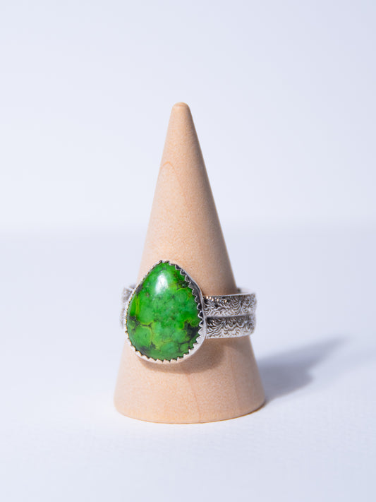 Pear green Turquoise Ring (9)