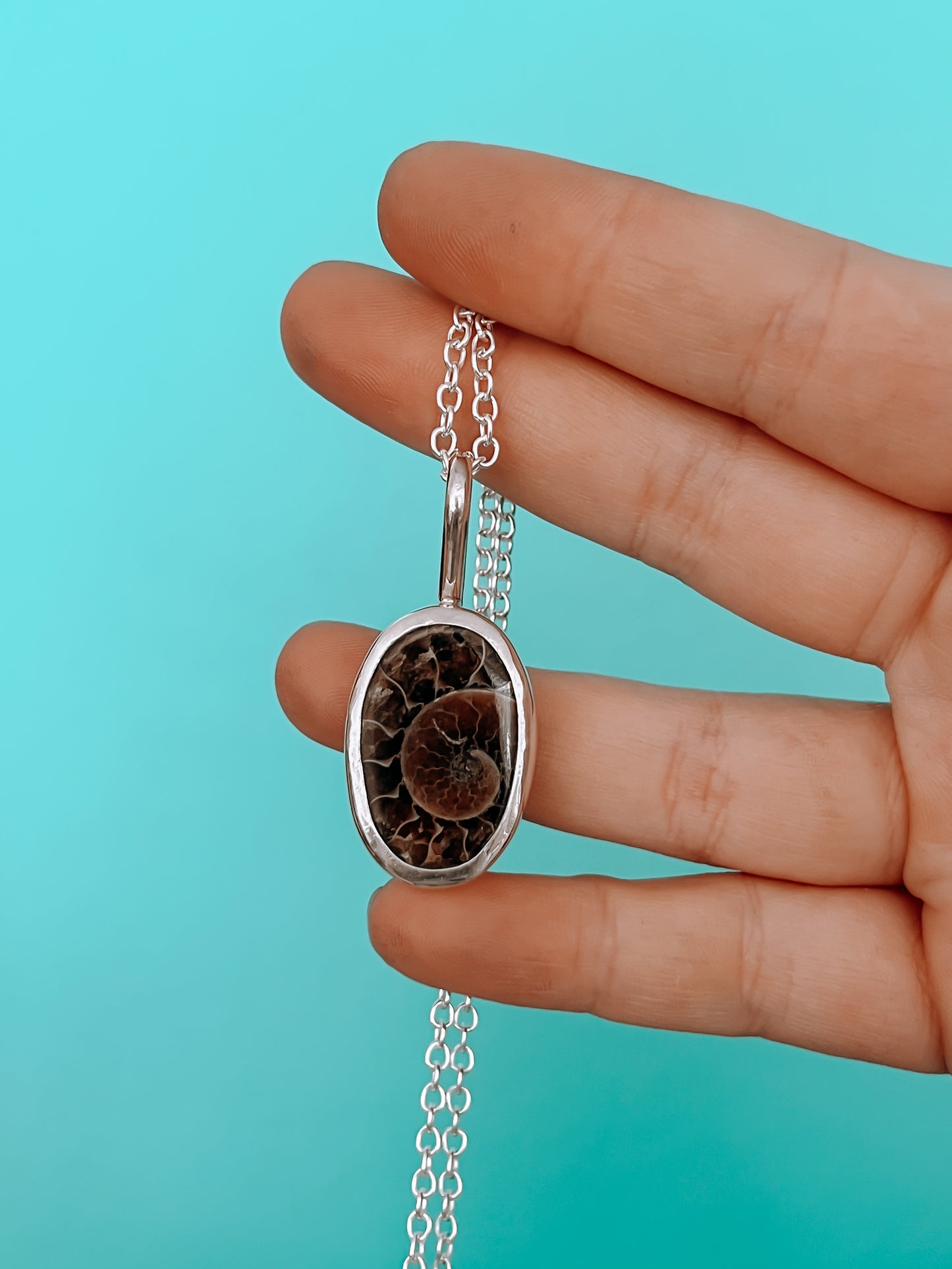 Oval Ammonite Necklace