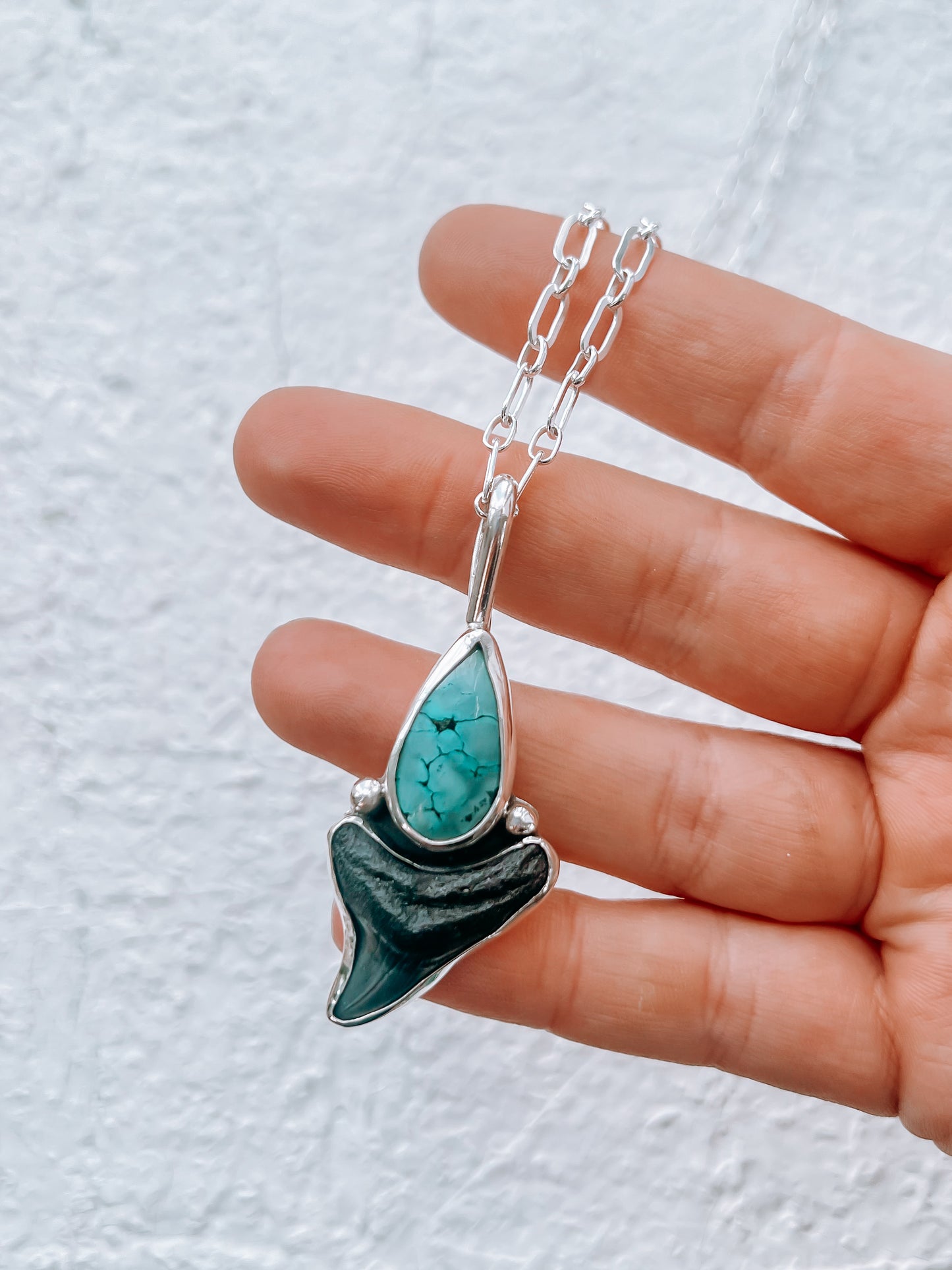 Turquoise & Shark Tooth Necklace