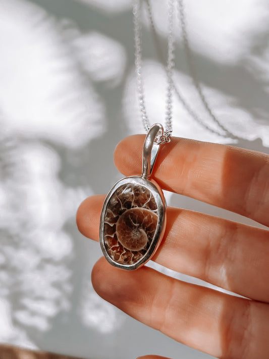 Oval Ammonite Necklace