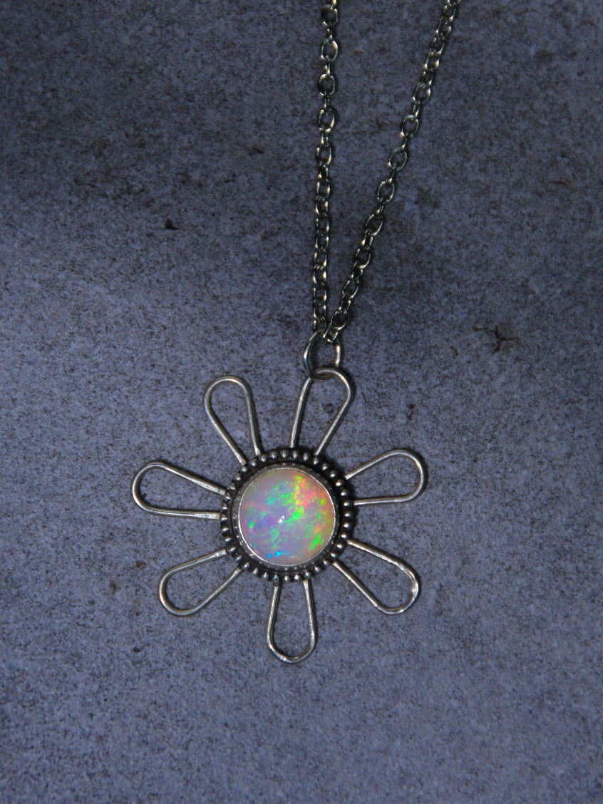 Opal Flower Necklace (large)