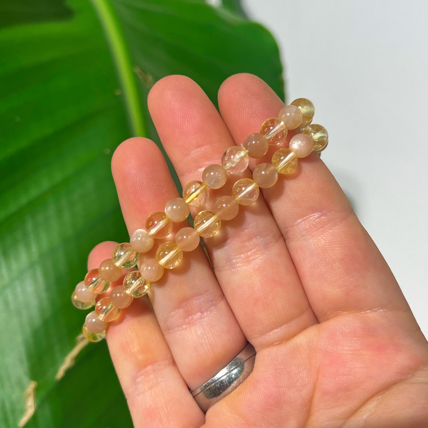 Citrine & Peach Moonstone Bracelet