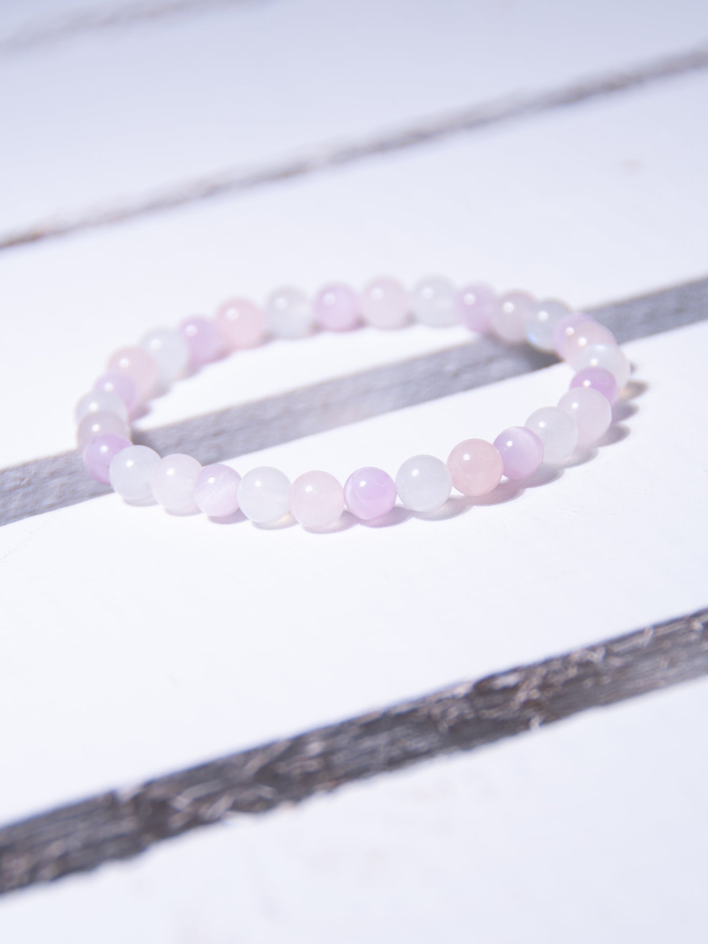 Kunzite, Rose Quartz & Moonstone Bracelet