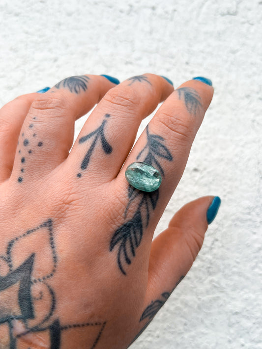 Aqua Kyanite Gem • custom Ring