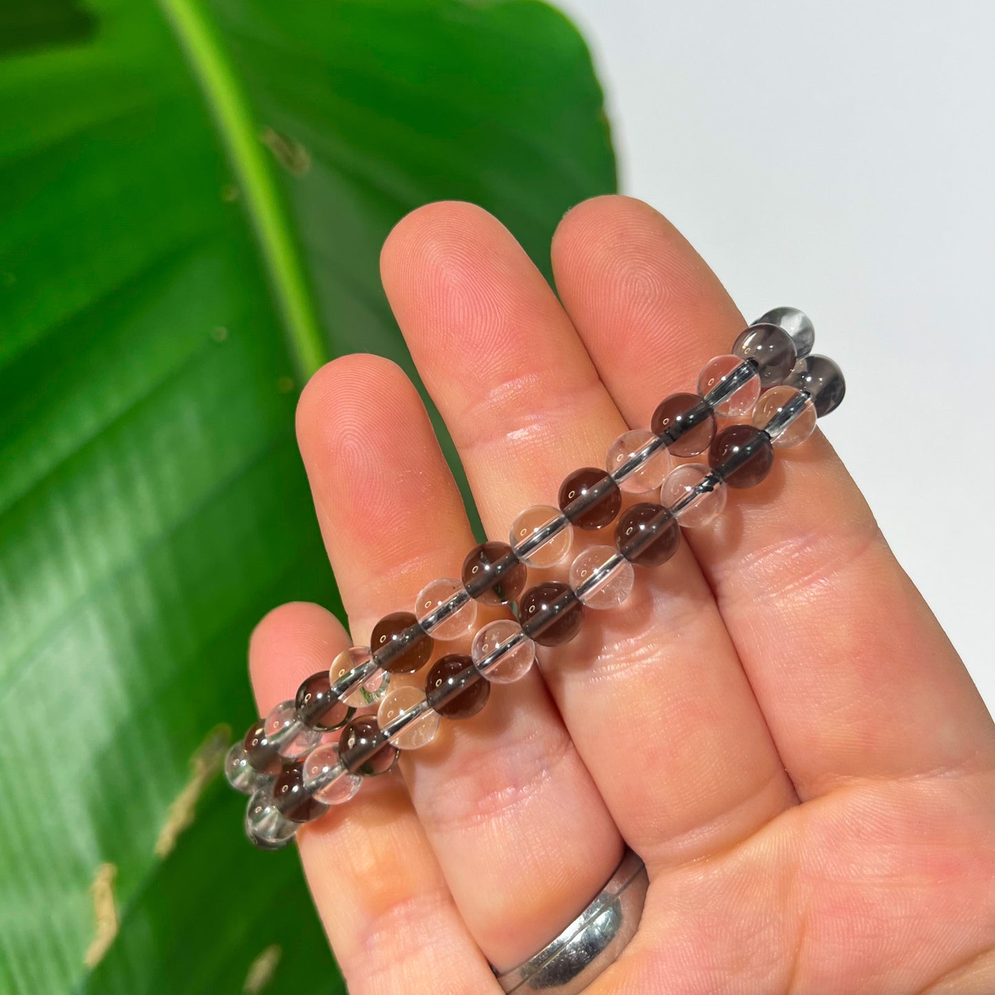 Smoky Quartz & Clear Quartz Bracelet