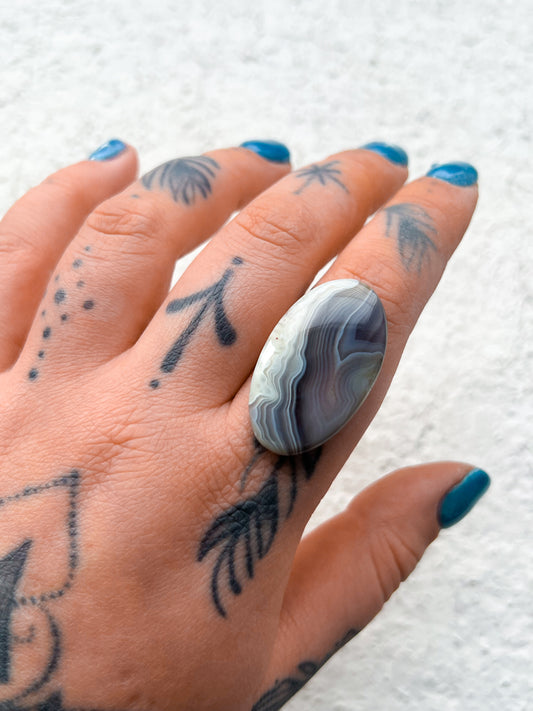 Botswana Agate Gem • custom Ring