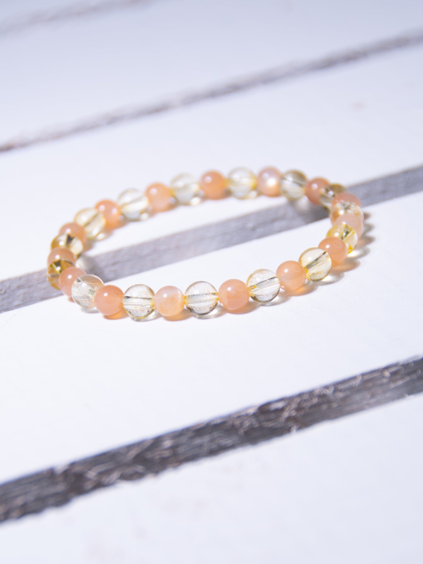 Citrine & Peach Moonstone Bracelet