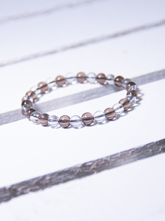 Smoky Quartz & Clear Quartz Bracelet