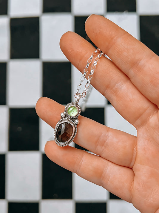 Smoky Quartz & Peridot Necklace